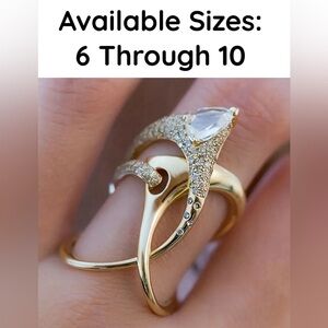 🪐Galactic Knot 18K Gold Plated CZ ring(New In Box)